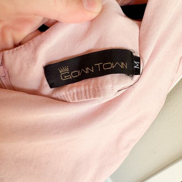 Gown Town Vintage Inspired Swing Dress, Midi, Pink Medium 1950s Bow Neck - Picture 7 of 14